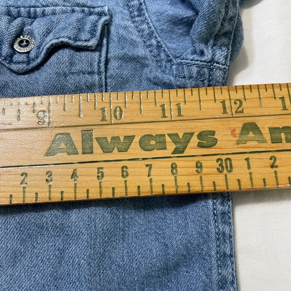 Levis Denim Shirt Toddler 2T Blue Western Snap Button Long Sleeve Cotton